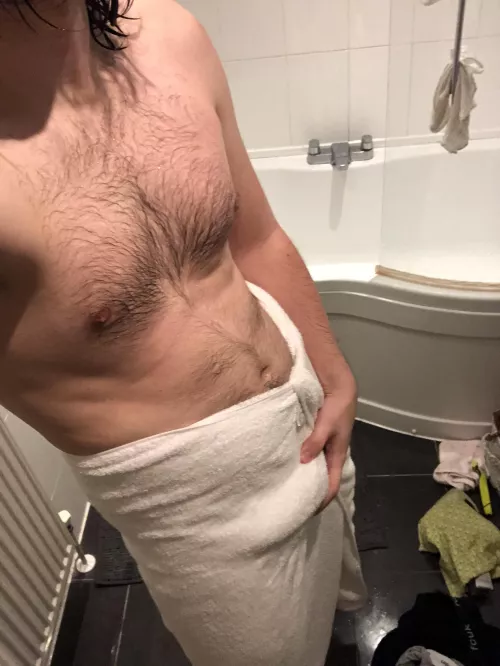 Just my thick cock in my towel by FlameUnknown_