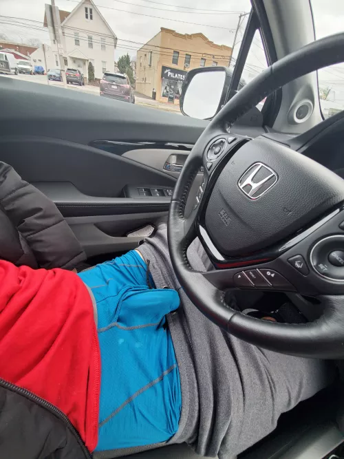 Just parked and thinking naughty thoughts b4 work by mikeypilot