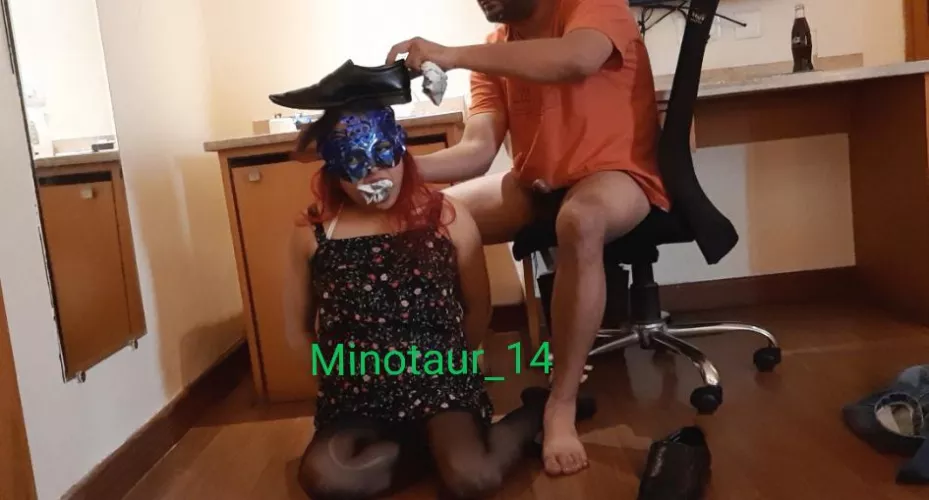 Just so that she knows that my shoe is superior to her. by Minotaur_14