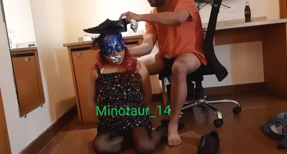 Just so that she knows that my shoe is superior to her. posted by Minotaur_14