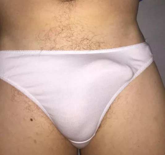 Just some comfortable plain white cotton panties by ghop1