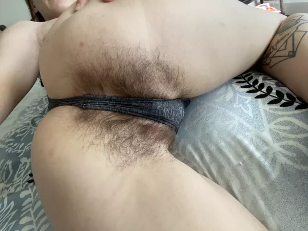 Just the right amount of spread to have my hairy asshole peak out for you guys 🥰😇 by miss-tmuse