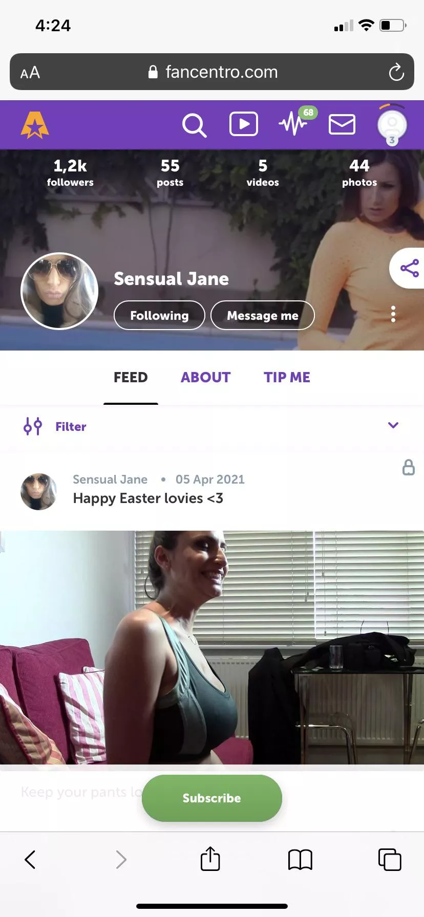 Just to reconfirm her fanCentro is a scam posted by alfnz