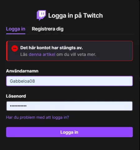 Just went to look on twitch and i saw this. I have not touched this site for ~2 months and i have not been breaking any guidelines becuase i have not streamed for like a year. (Its in swedish so translate anything if you don't understand). by Gabbeloa
