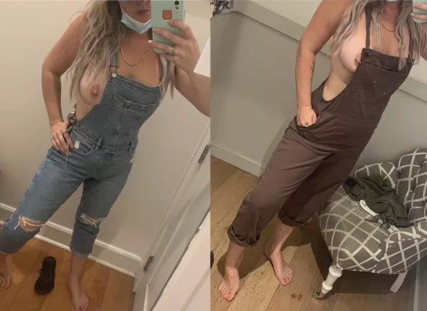 K guys need your help went shopping with my hubby today he likes one and I like the other one more!! What one do you think is sexier on me?? by hotwifekelowna