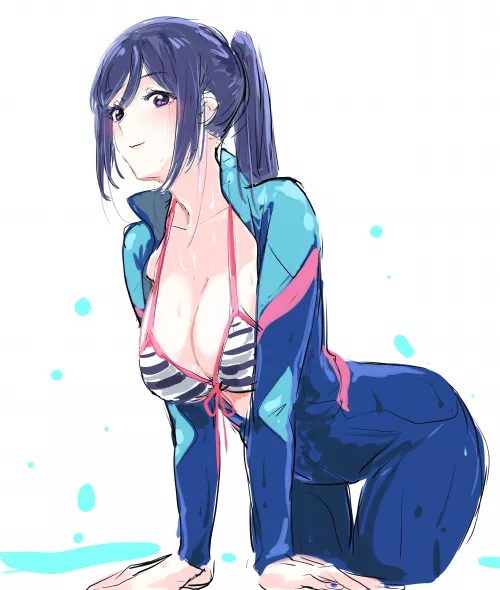 Kanan In Her Wetsuit (Yasunobu Mogi) [Love Live!] by sequence_string