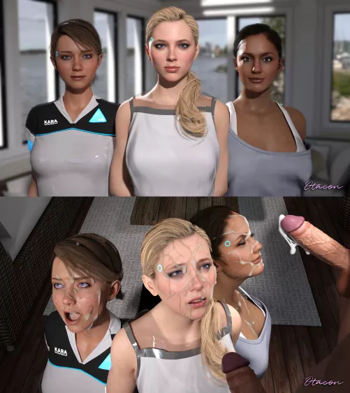 Kara, Chloe, North (Otacon) [Detroit: Become Human] by pouli-