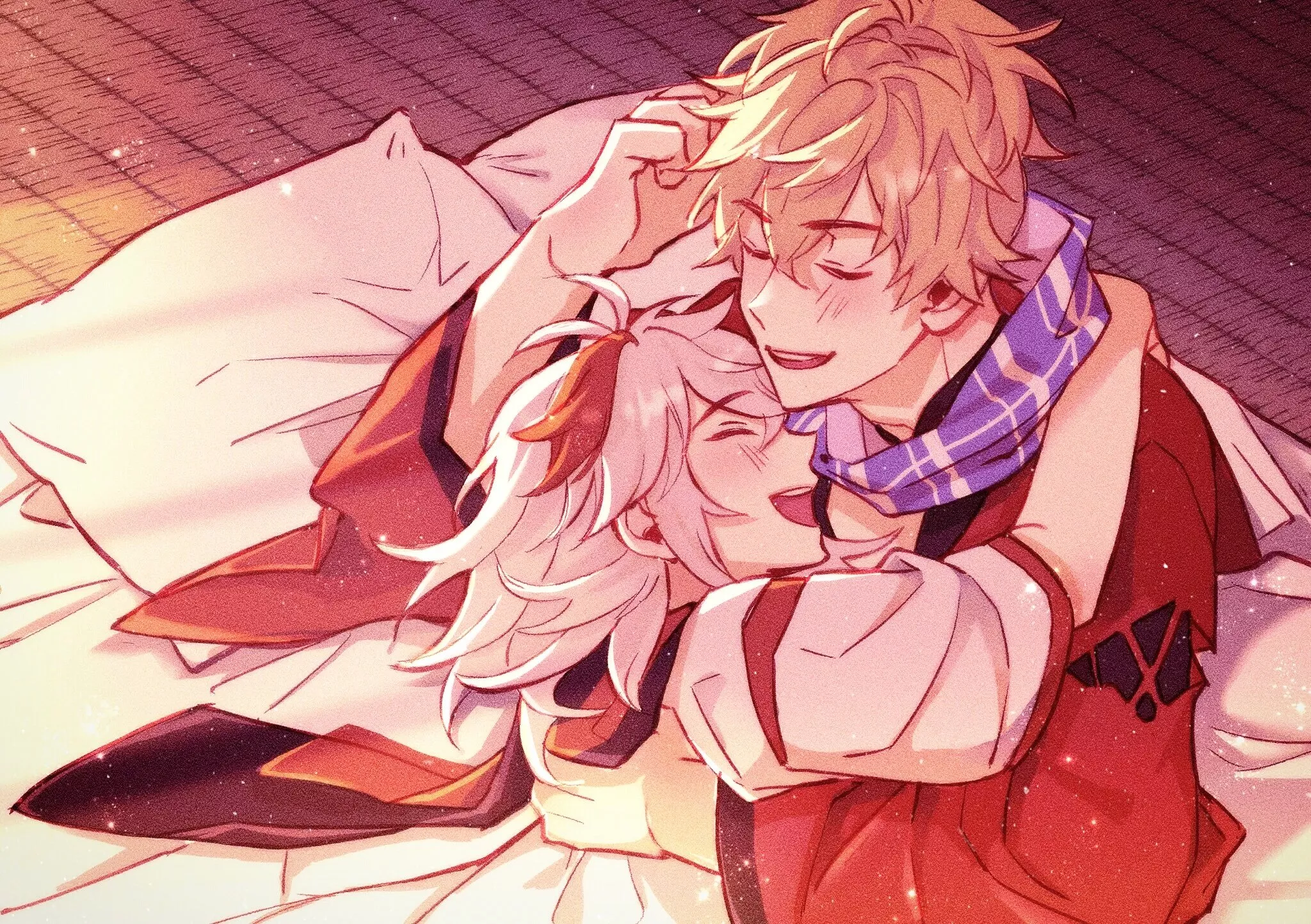 Kazuha and Tomo cuddles (Genshin Impact) posted by magicistragick