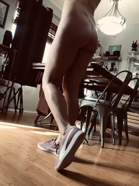 Kept the shoes on while working around the house today. by nakedbakerstv