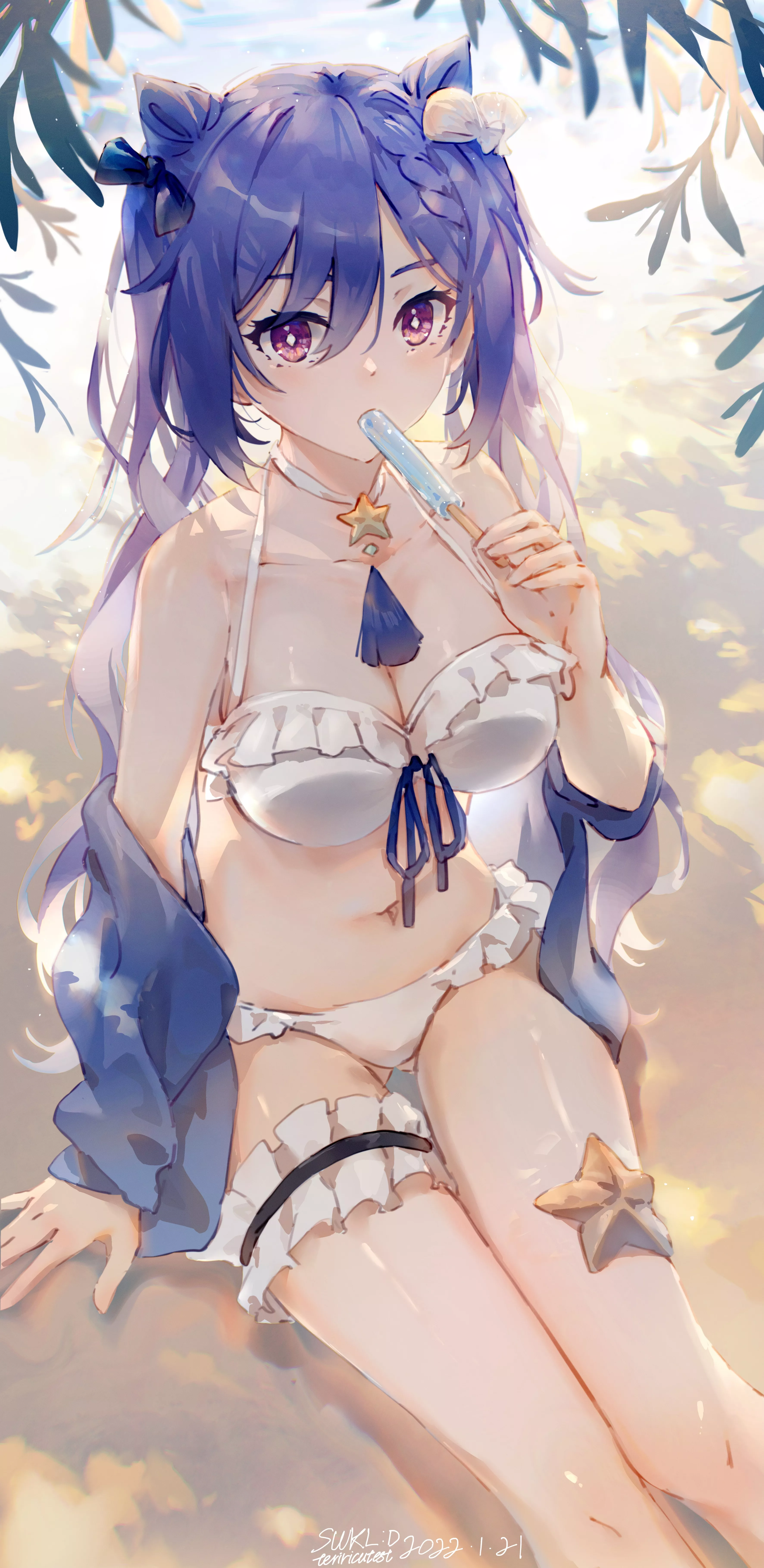 Keqing at the beach [Genshin Impact] posted by _chirp_