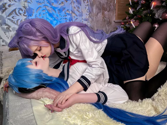 Keqing with Ganyu by Astasiadream and Kamelya_chan by AstasiaDream