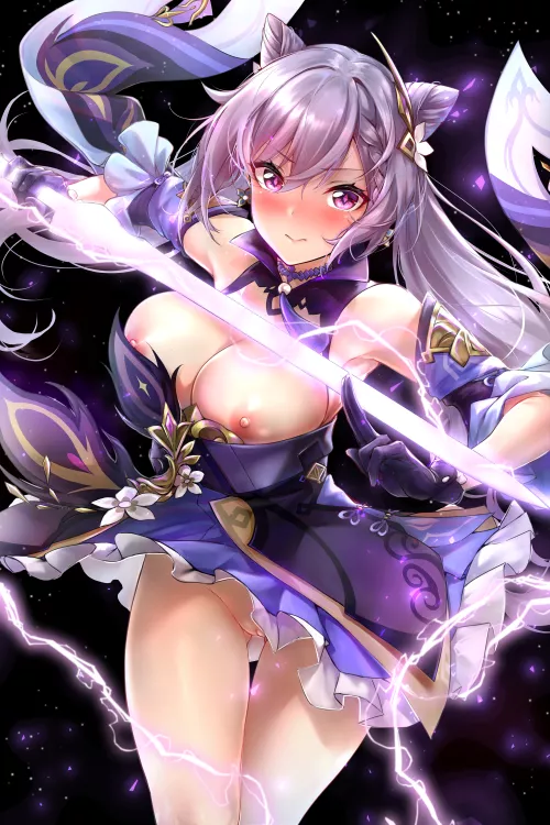 Keqing's Battle Pose by andrewbaek1