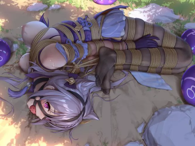 Kequing tied up very tight by LunaUwU666