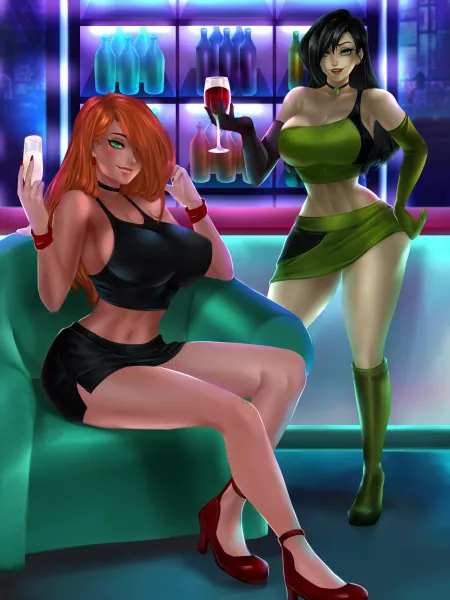 Kim & Shego at the bar (AniCrys) by definitelynotaiko