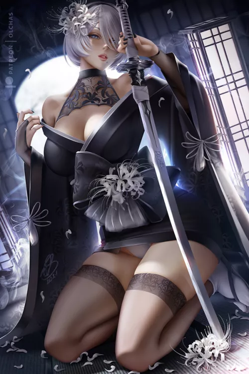 Kimono 2B (OlchaS) by CheetahSperm18