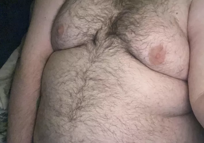 Kinky 27M chub bear with a pair of hairy man tits that need grabbing. DMs open; snap if you have a face pic! 💬👻 by chubthro