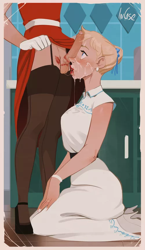 Kneeling like a proper lady by myfriendscantknow