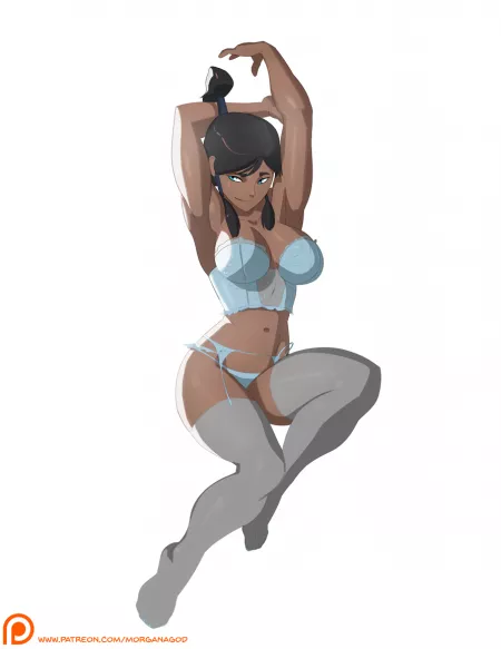 Korra Lingerie Pin Up (morganagod) [Legend of Korra] by elee0228