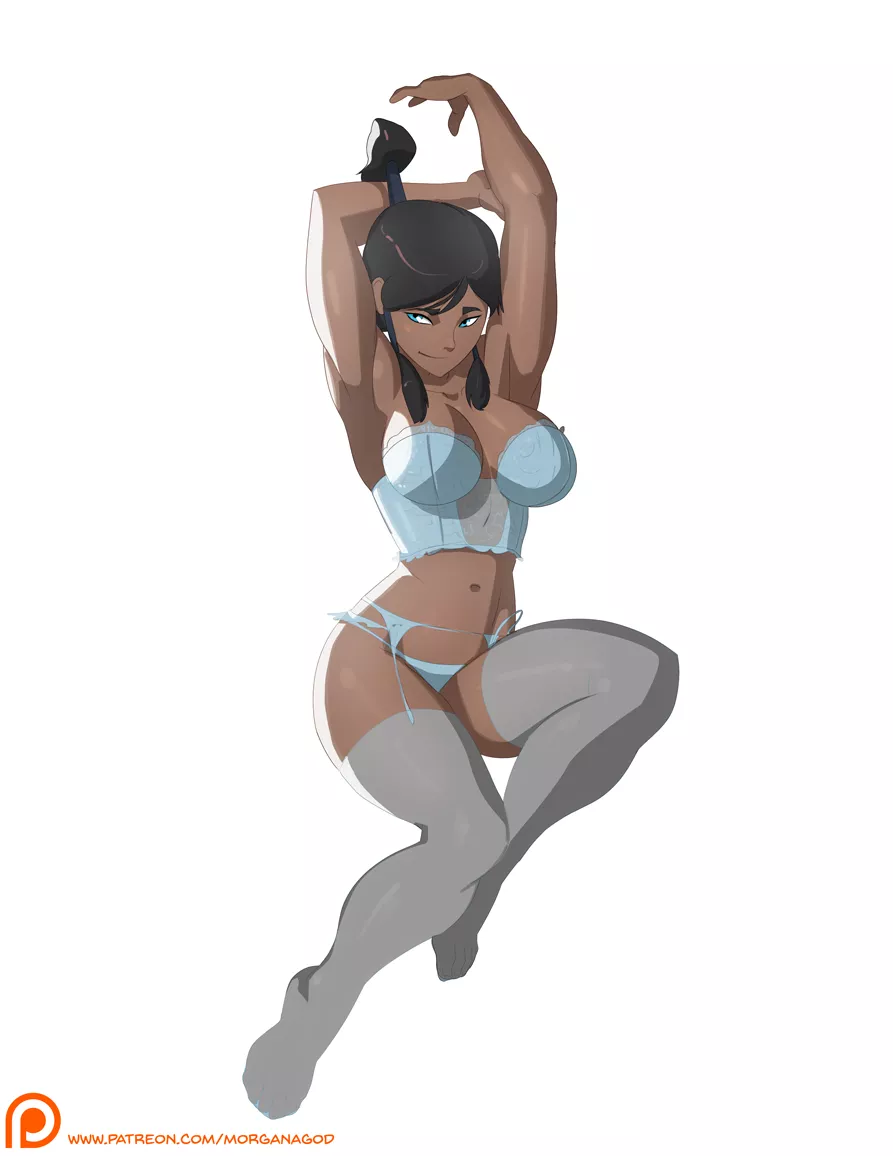 Korra Lingerie Pin Up (morganagod) [Legend of Korra] posted by elee0228