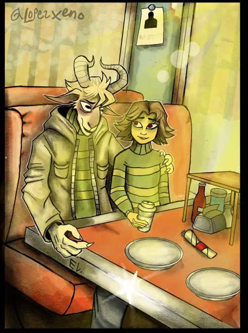 Kris and Asriel by Cardinal900