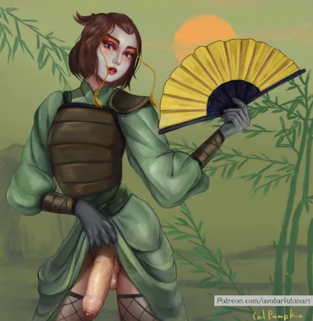 Kyoshi Warrior Suki (CatPumpkin) [Group Comissioned by r/avatarfutanari] by HallOvBurns