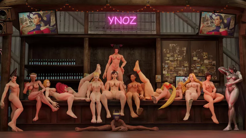 Ladies Night with Chun-Li and the other Street Fighter girls (Ynoz) [Street Fighter] by caput4ever