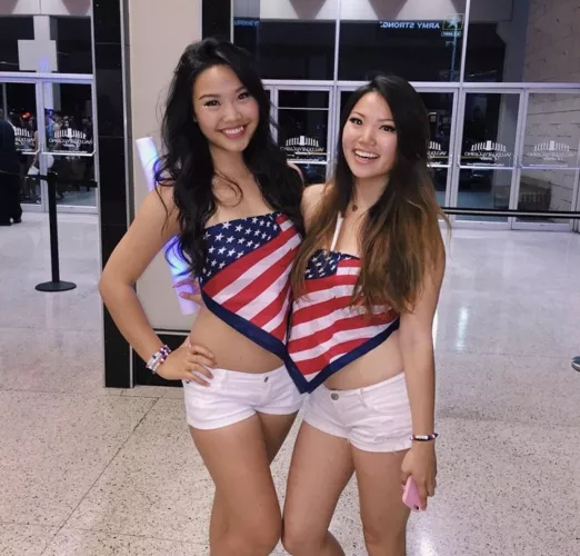 Ladies Wearing the American Flag by yunaX2