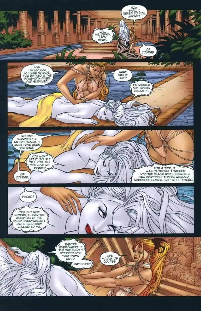 Lady Death getting a massage [Lady Death Annual #1] posted by sabhall12
