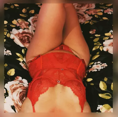 Lady in red.... On a bed by MrandMrsRight