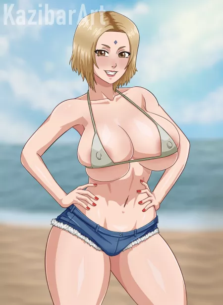 Lady Tsunade at the beach with a new style, styling and profiling 💜🌅🏖 by lady_tsunade_fan3