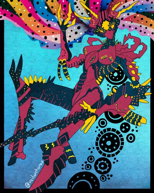 Lancing Cyborg Lady by veilantares