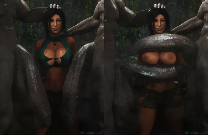 Lara caught while tomb raiding (SelfMindSources) [Tomb Raider] by Kuro-Oji