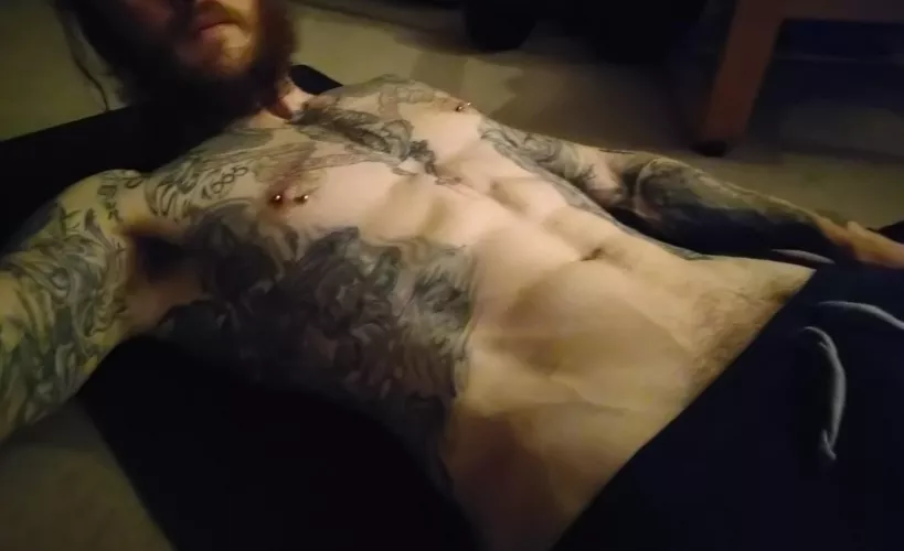 Late night core workout done. Shame that you're not here to help me warm down. by J-Cea