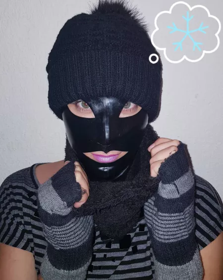 Latex hood with scarf and cap | Check for more beautiful pictures here: https://www.instagram.com/molly_latex/ by BobRoss235