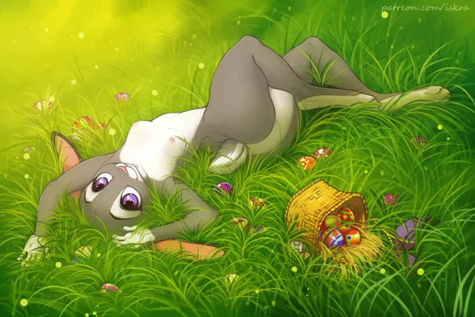 Laying in Grass (By: Iskra) by dushfox