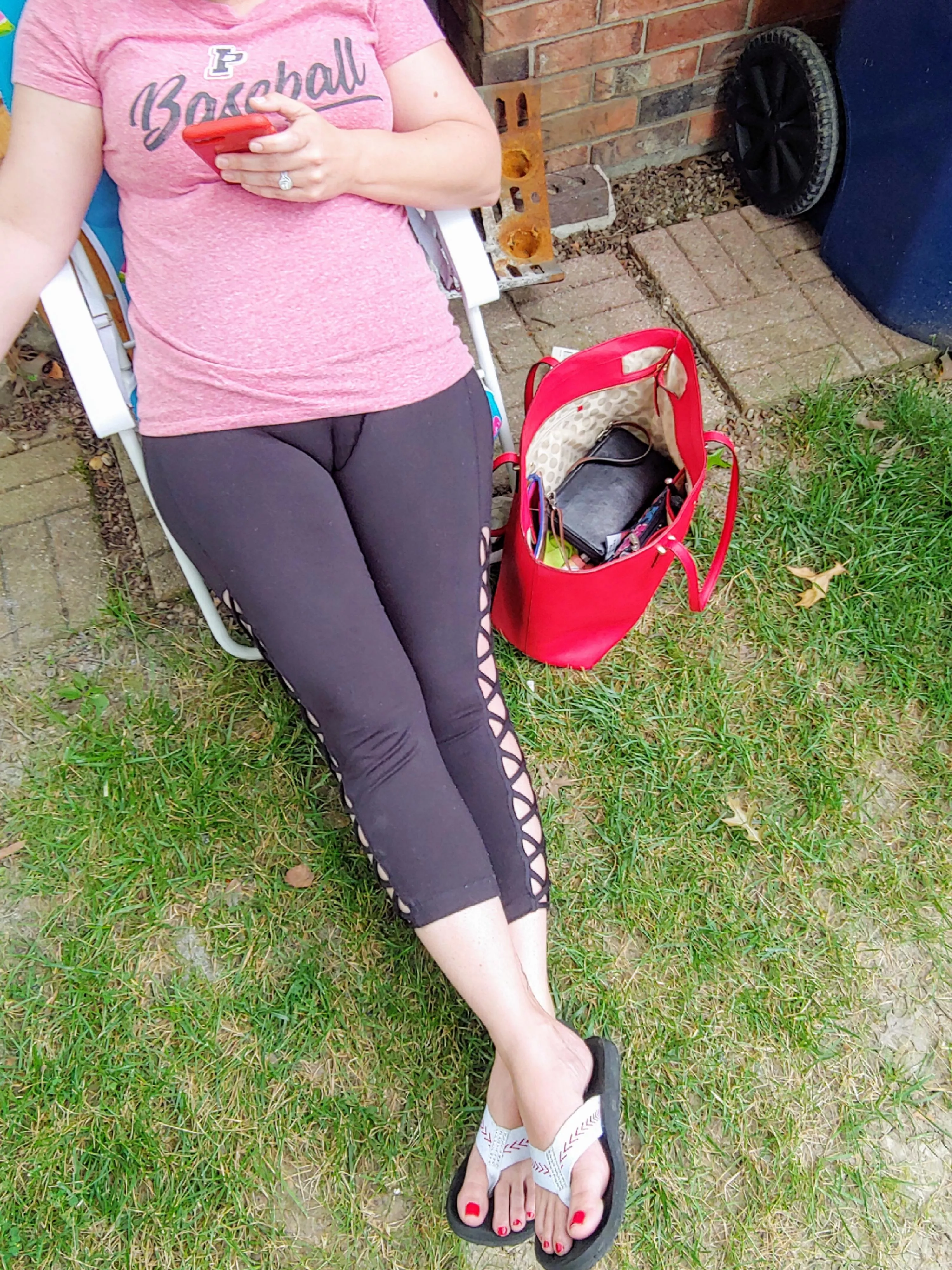 Leaving for our kids fall ball game (baseball) Dads like the view 😜 posted by slutwife4fun33