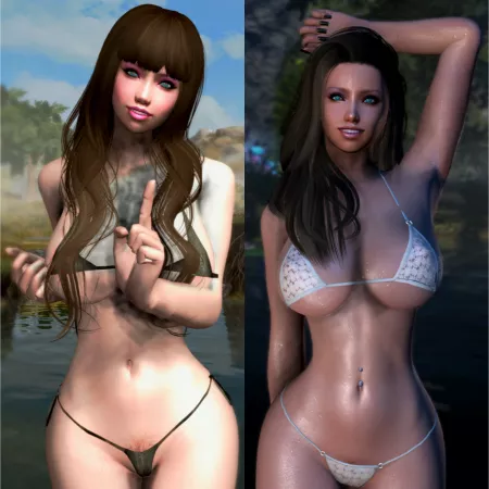 left: 1 month ago, right: today ( one month into nsfw mods on console) by black_sapphire_e60