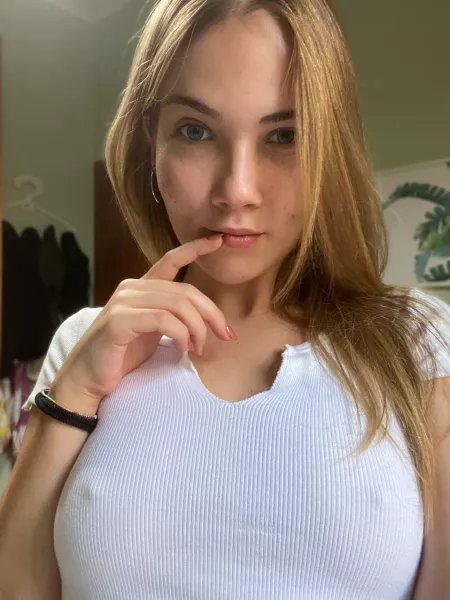 Lethal combo: white top and no bra. by prettyrussiankitty