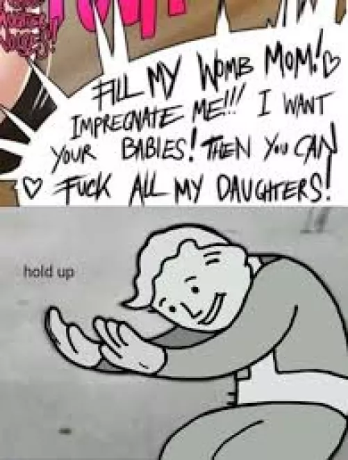 LF Color Source: 1Boy, 1Girl, Text: Fill my womb Mom! Impregnat Me!!! I want your babies! Then you can fuck all my daughters! Hold Up by Sumit2111