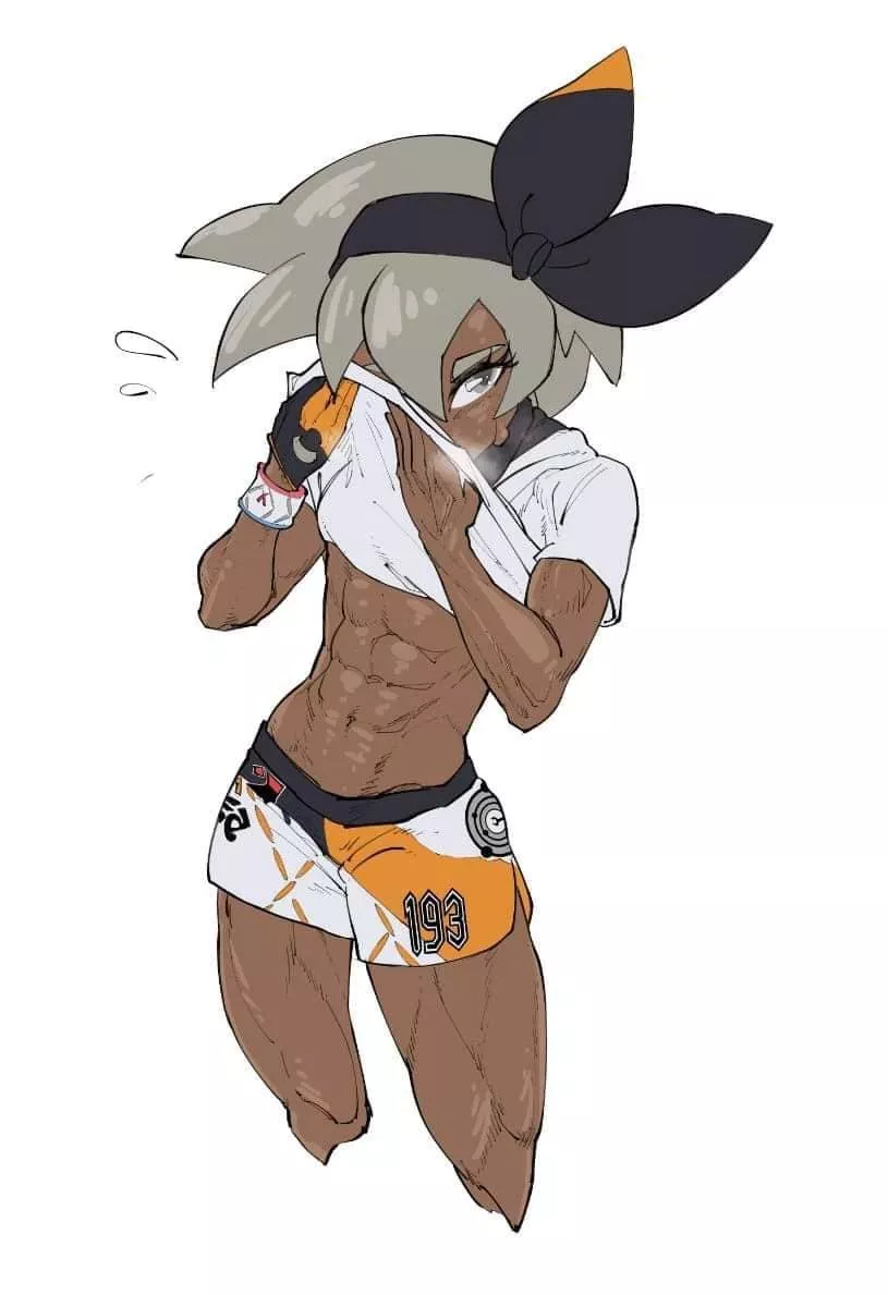LF Color Source: 1girl, abs, Bea_(Pokemon), Dark_skin, Shirt_lift posted by ykcudym