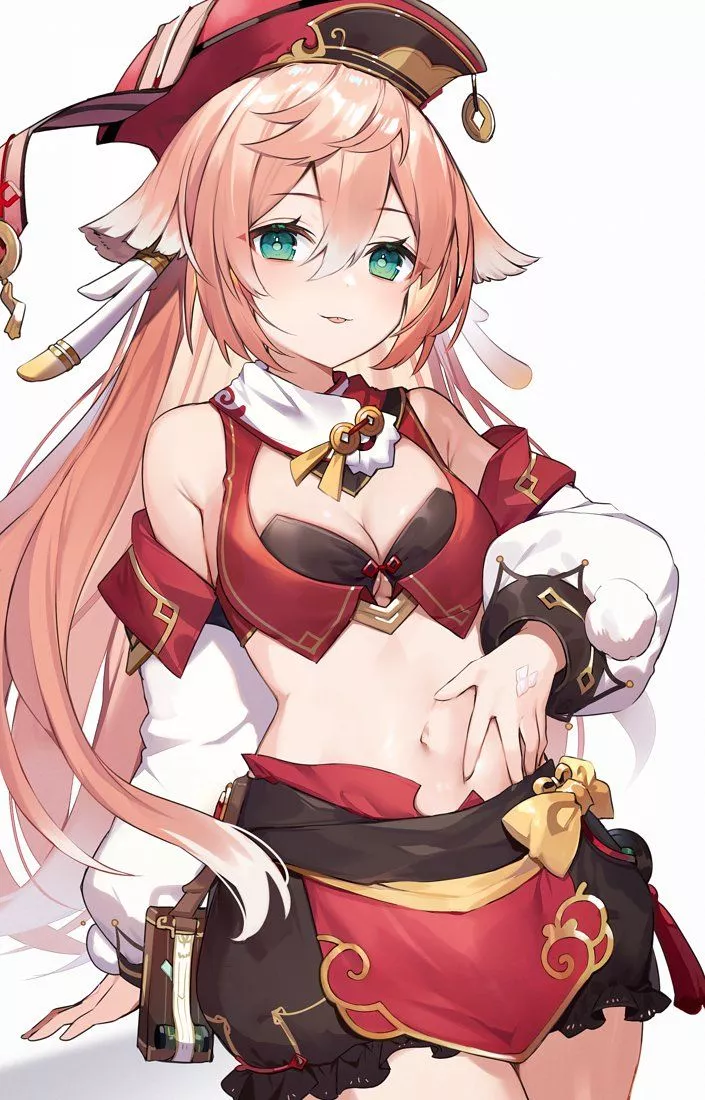 LF Color Source: 1girl, antlers, bare shoulders, black bra, crop top, detached sleeves, green eyes, long hair, midriff, pink hair, red headwear posted by ZippyLlamaUwU