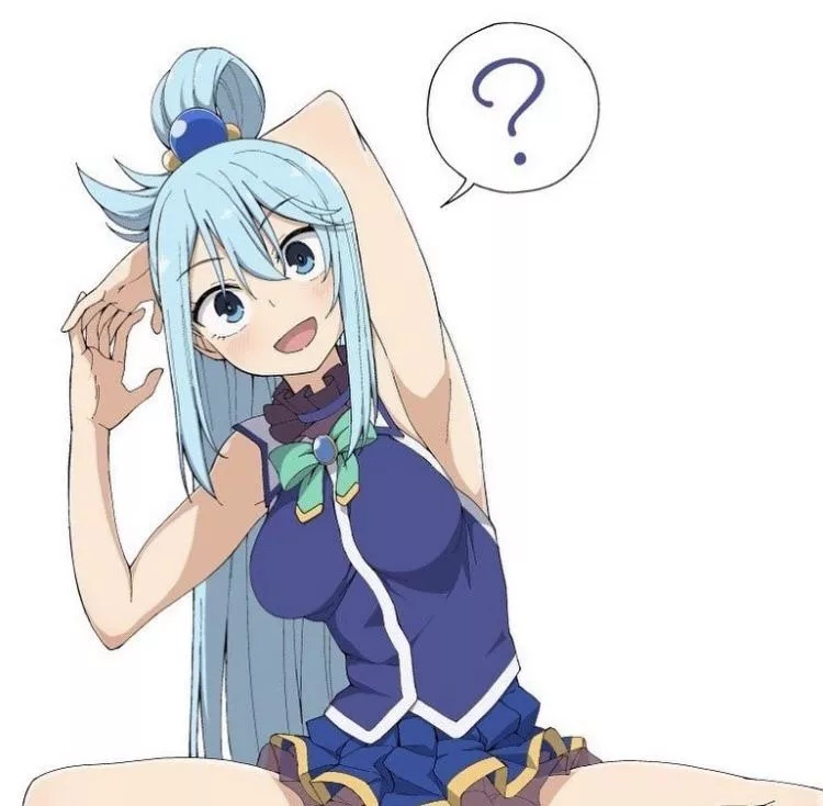 LF Color Source: 1girl, armpits, boobs, aqua, “?”, stretch, legs, feet, arms, hands, smile posted by skxttl
