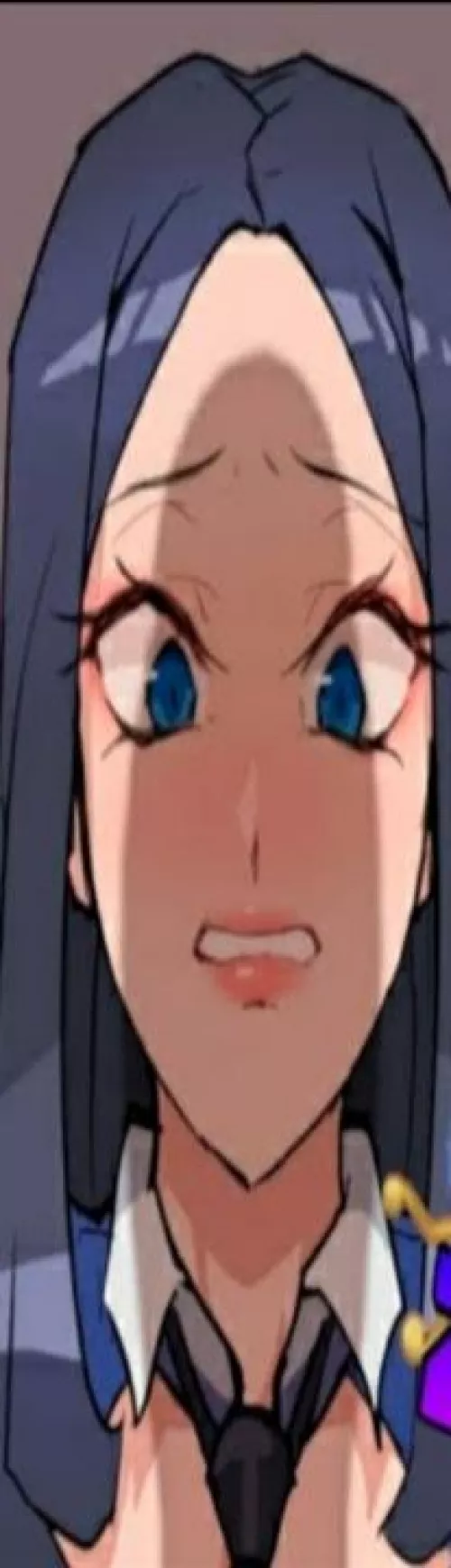 LF color source: 1girl, black hair, blue eyes, shadow, worried