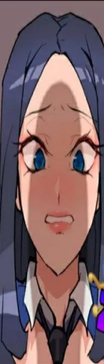 LF color source: 1girl, black hair, blue eyes, shadow, worried posted by jimbob11210