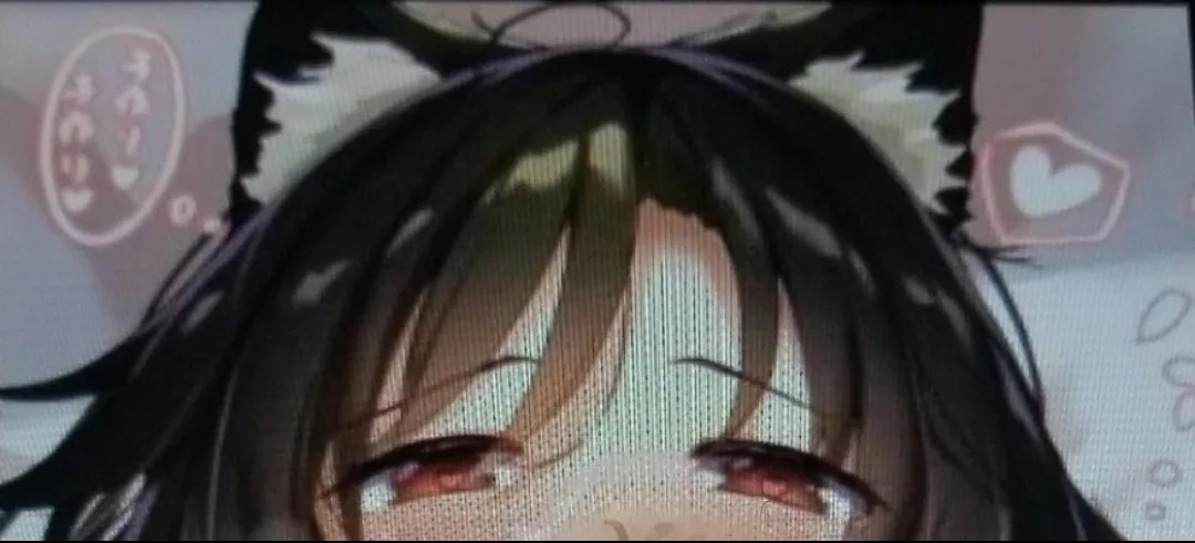 LF Color Source: 1girl, black hair, cat ears, animal ears, white fur out of ears, red eyes, heart shape, dialogue box, Japanese text, foreign text, frowning eyebrows posted by Legitimate-Poetry604