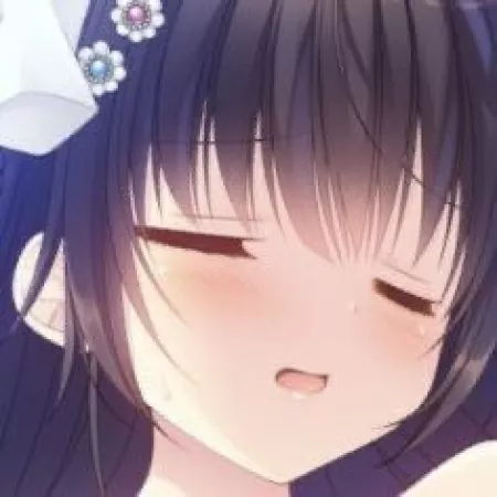 LF color source: 1girl, black hair, closed eyes, hair ornament, wedding stuff by toneonis