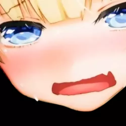 LF Color Source: 1girl, blonde_hair, blue_eyes, skin_fang, open_mouth, blunt_ends, blush by TrapandLoliLover