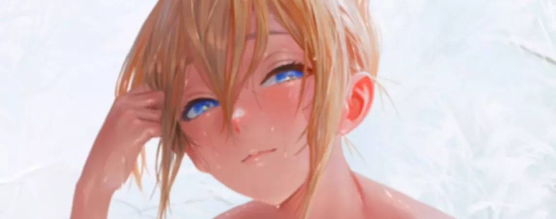 LF color source: 1girl, blonde hair, blue eyes, wet, dripping, hair in face, plump lips by ChangeableFeedback