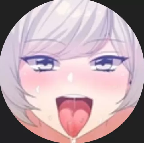 LF Color Source: 1girl, blush, close up, eyebrows visible through hair, tongue out, white/silver hair, blue/silver eyes, upper teeth by Dr-Cirno