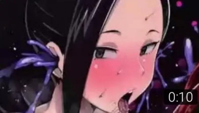 LF Color Source: 1girl, blush, open mouth, tongue out, black hair by porn_acc_lmao
